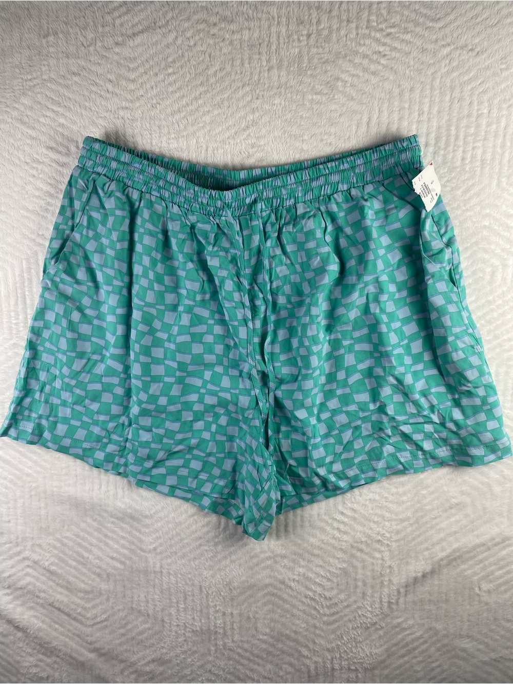 Women’s Teal Patterned Athletic Shorts — Lightweight Activewear or sleepwear